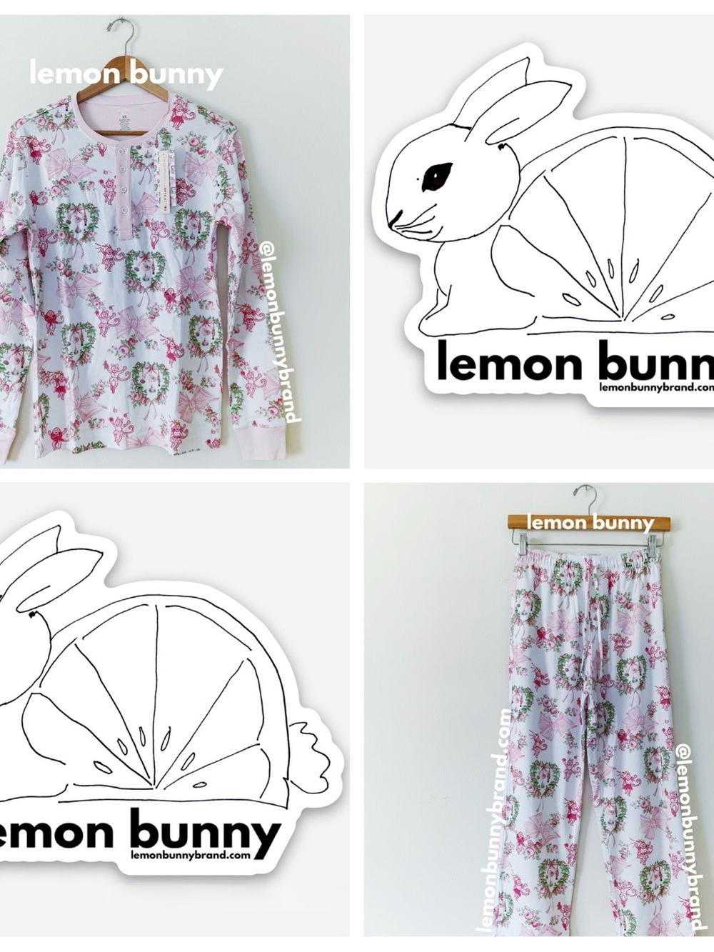 Roller Rabbit x LoveShackFancy Men’s Merry Monkey Beaux Spencer PJs Holiday Pink